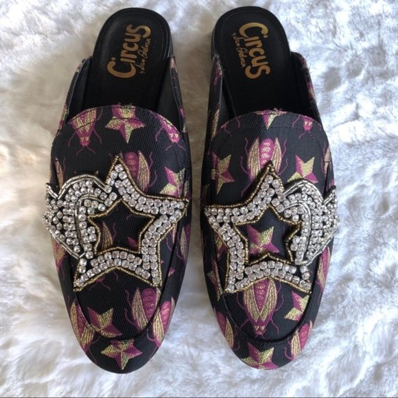 NEW Circus Sam Edelman Embellished Brocade Mules